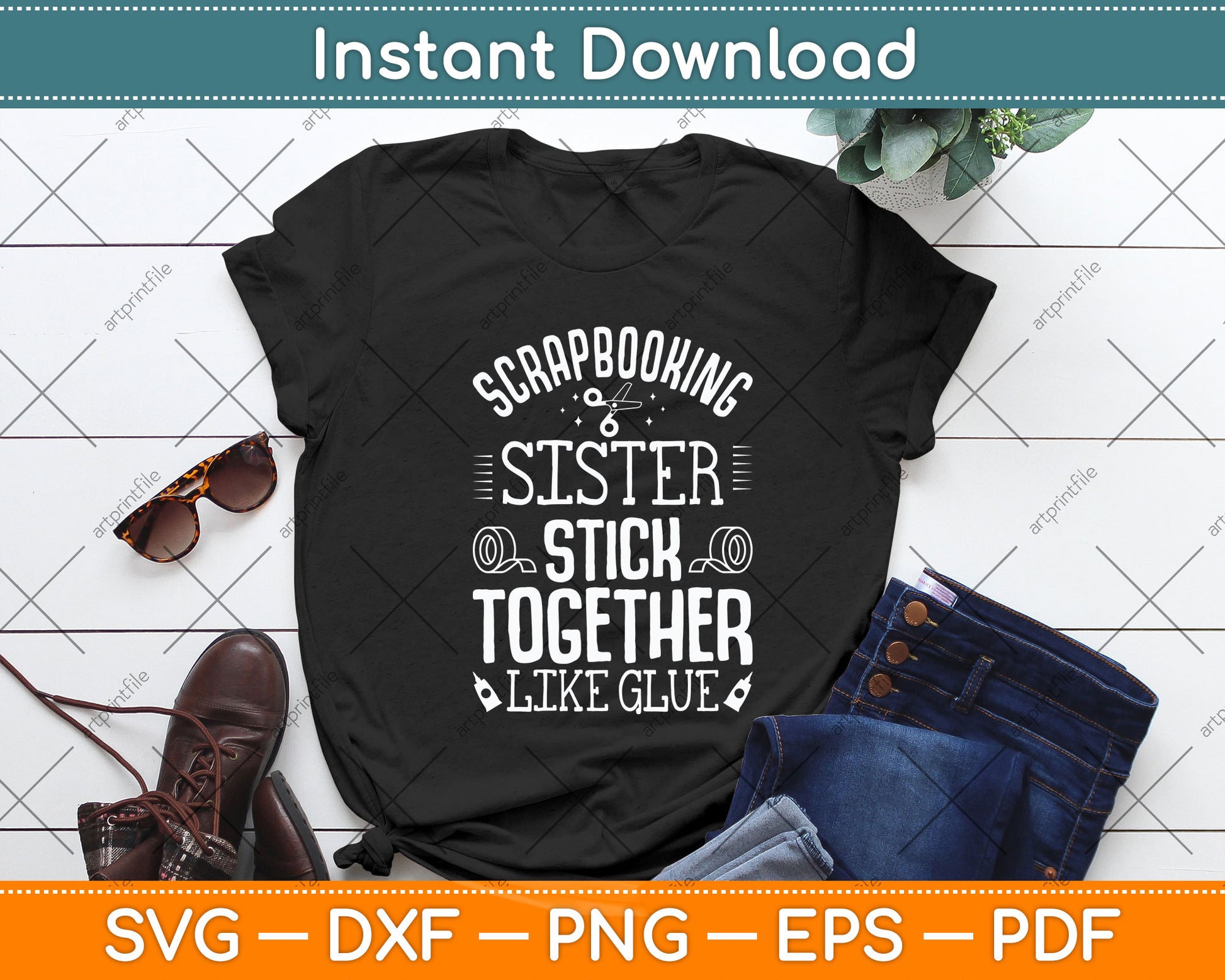 Scrapbooking Scrapbooker Sisters Craft Funny Svg Png Dxf Digital Cutting File