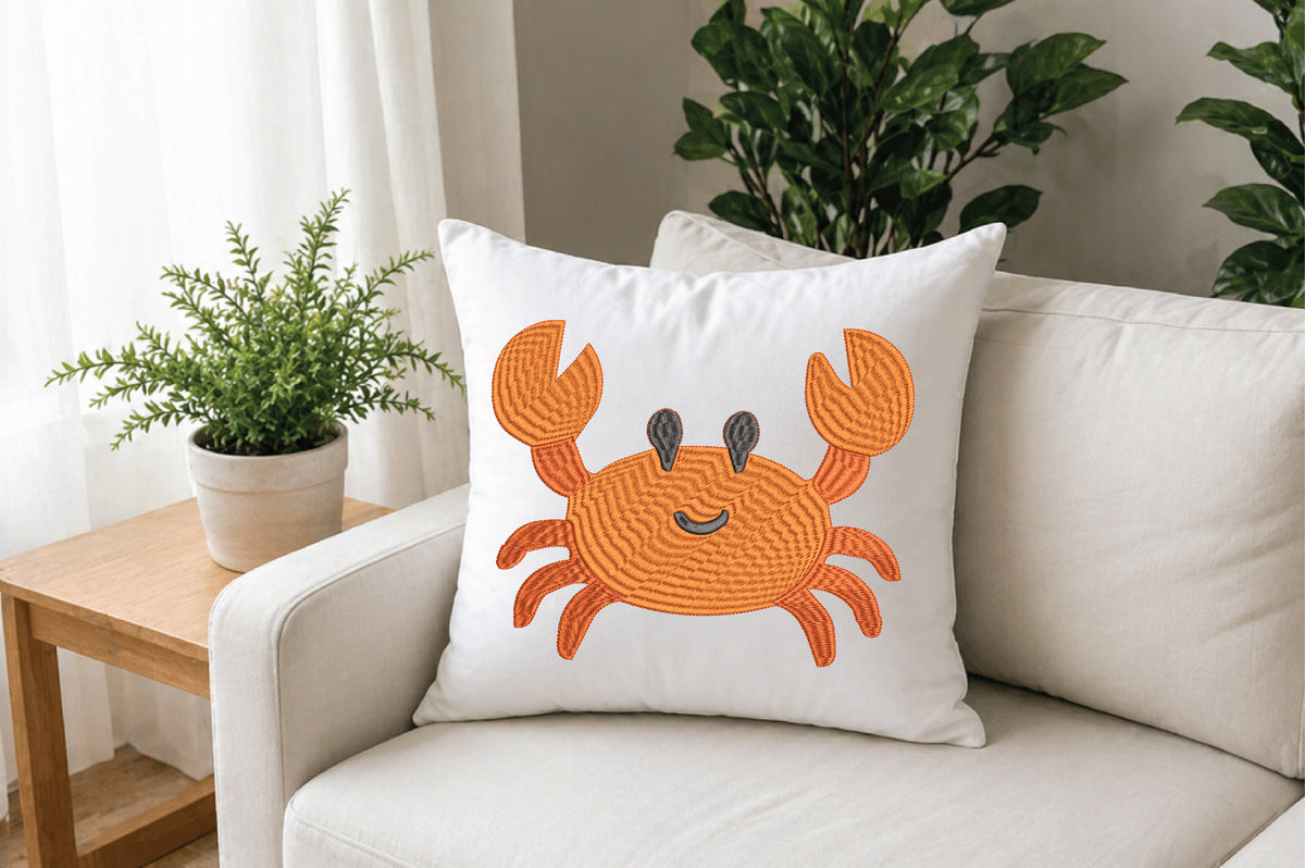 Cute Sea Crab Embroidery Design