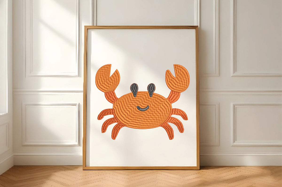 Cute Sea Crab Embroidery Design