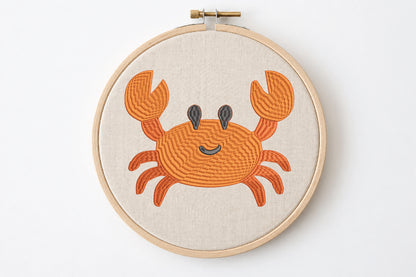 Cute Sea Crab Embroidery Design
