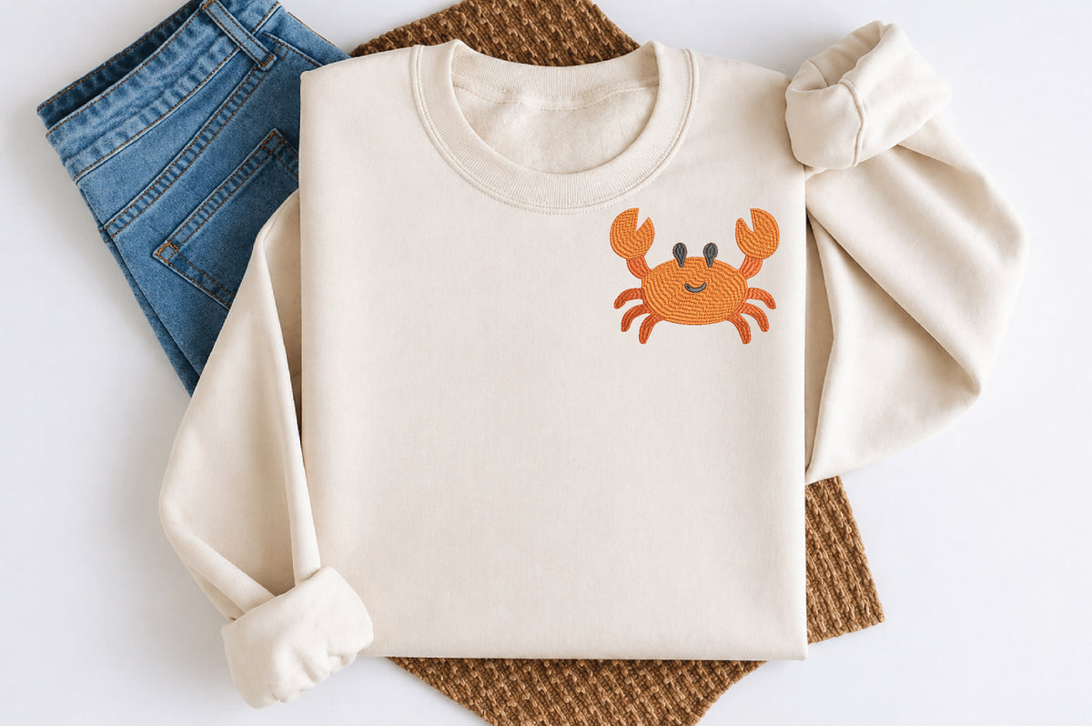Cute Sea Crab Embroidery Design