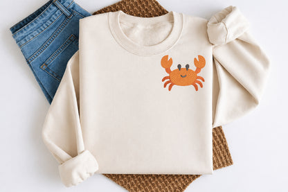 Cute Sea Crab Embroidery Design
