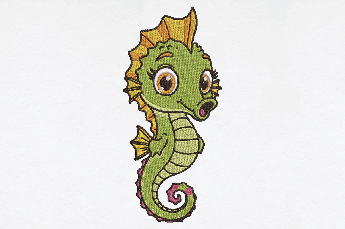Cute Sea Horse Embroidery Design