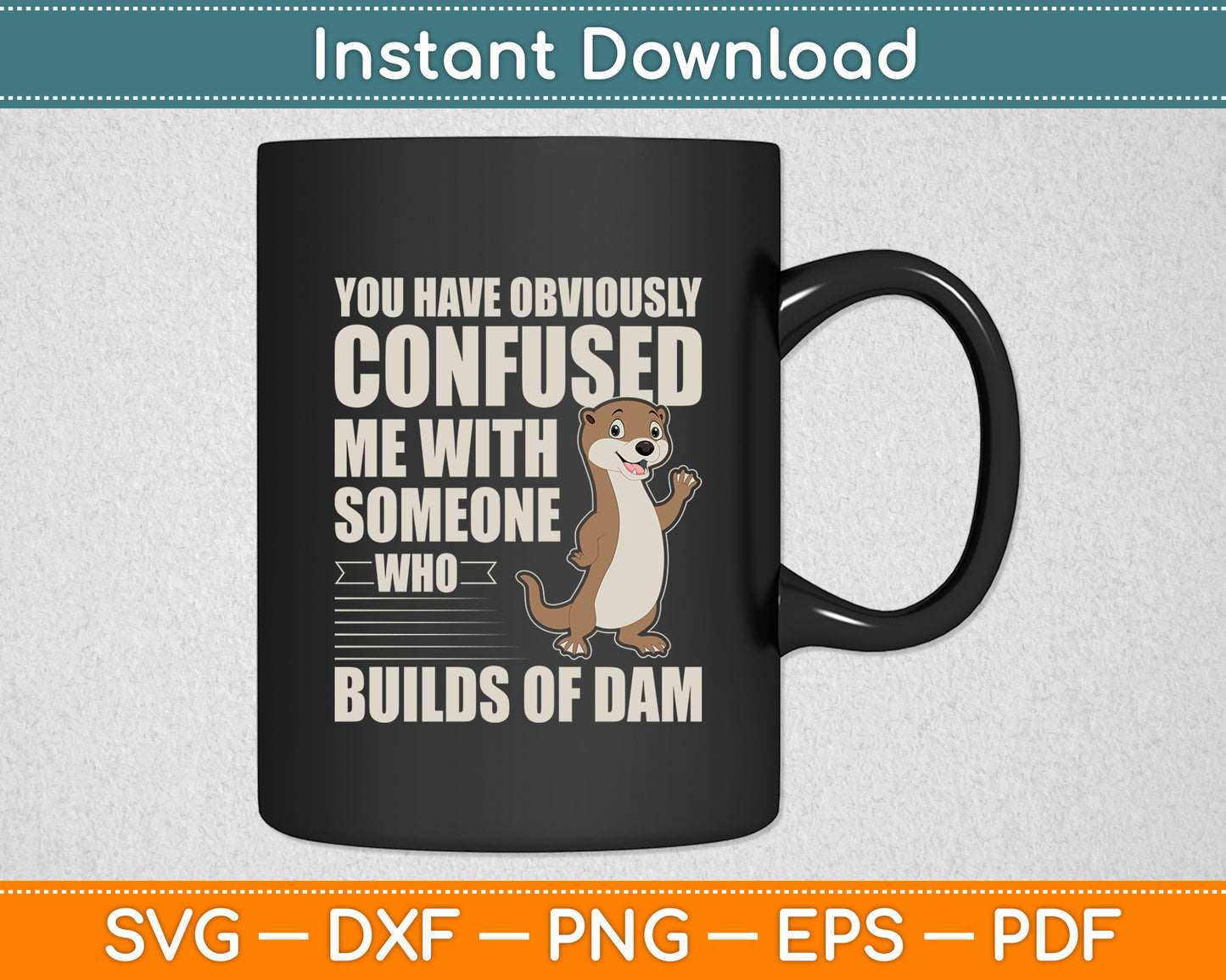 Sea Otter Builds Dam Animal Mammal Svg Png Dxf Digital Cutting File