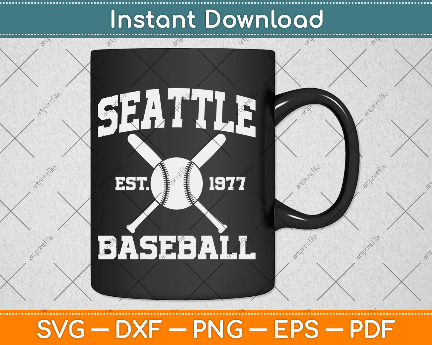 Seattle Baseball Athletic Vintage Sports Team Fan Svg Digital Cutting File
