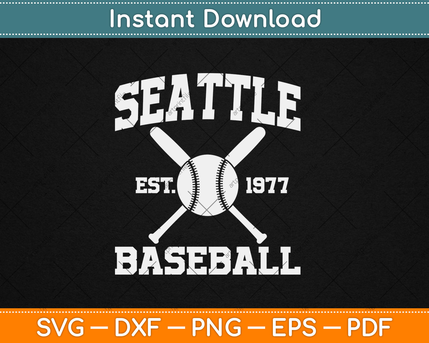 Seattle Baseball Athletic Vintage Sports Team Fan Svg Digital Cutting File