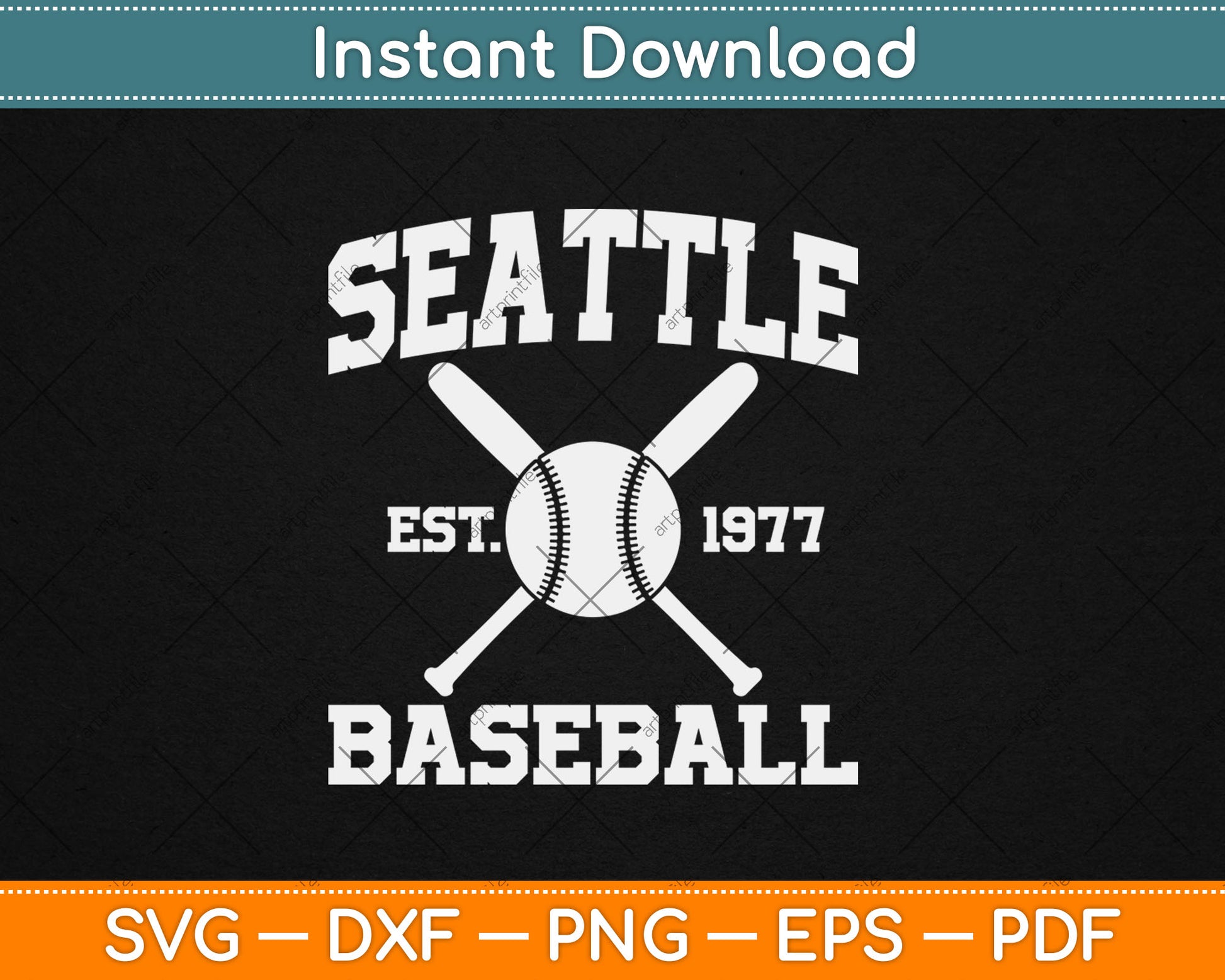 Seattle Baseball Athletic Vintage Sports Team Fan Svg Digital Cutting File