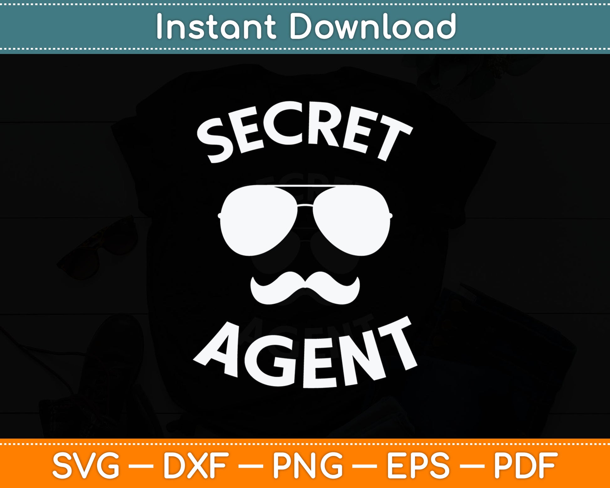 Secret Agent Halloween Funny Svg Digital Cutting File