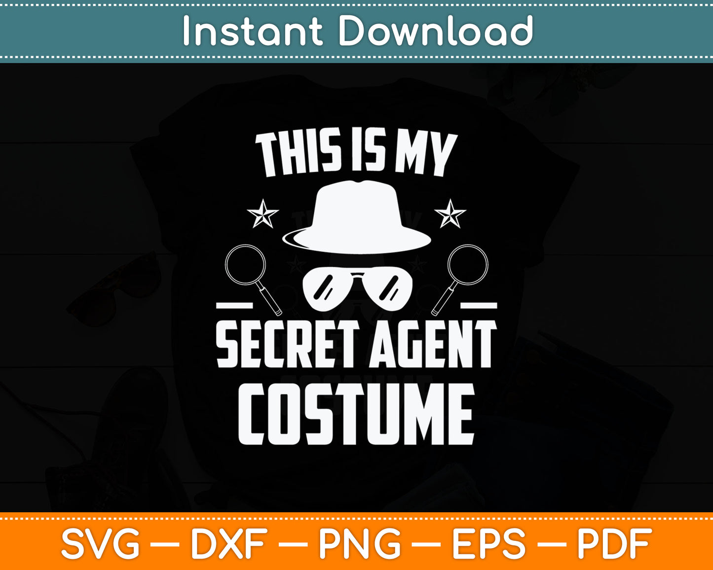 Secret Agent Shirt Inspector Spy Costume Retro Spy Svg Digital Cutting File