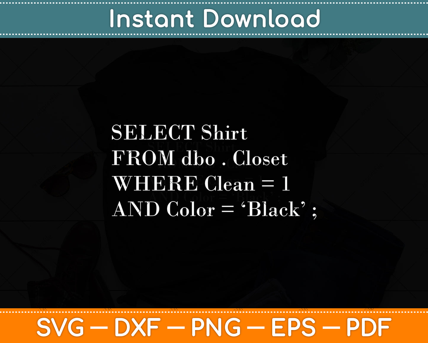 Funny SQL Design for Programmer Humor Programming Svg Digital Cutting File