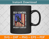 USA Flag Self-Control Perseverance Indomitable Spirit Taekwondo Svg Digital Cutting File