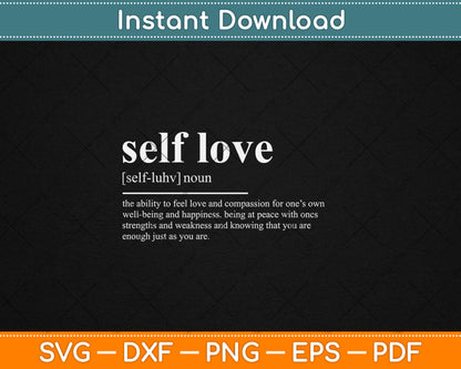 Self Love Definition Dictionary Svg Digital Cutting File