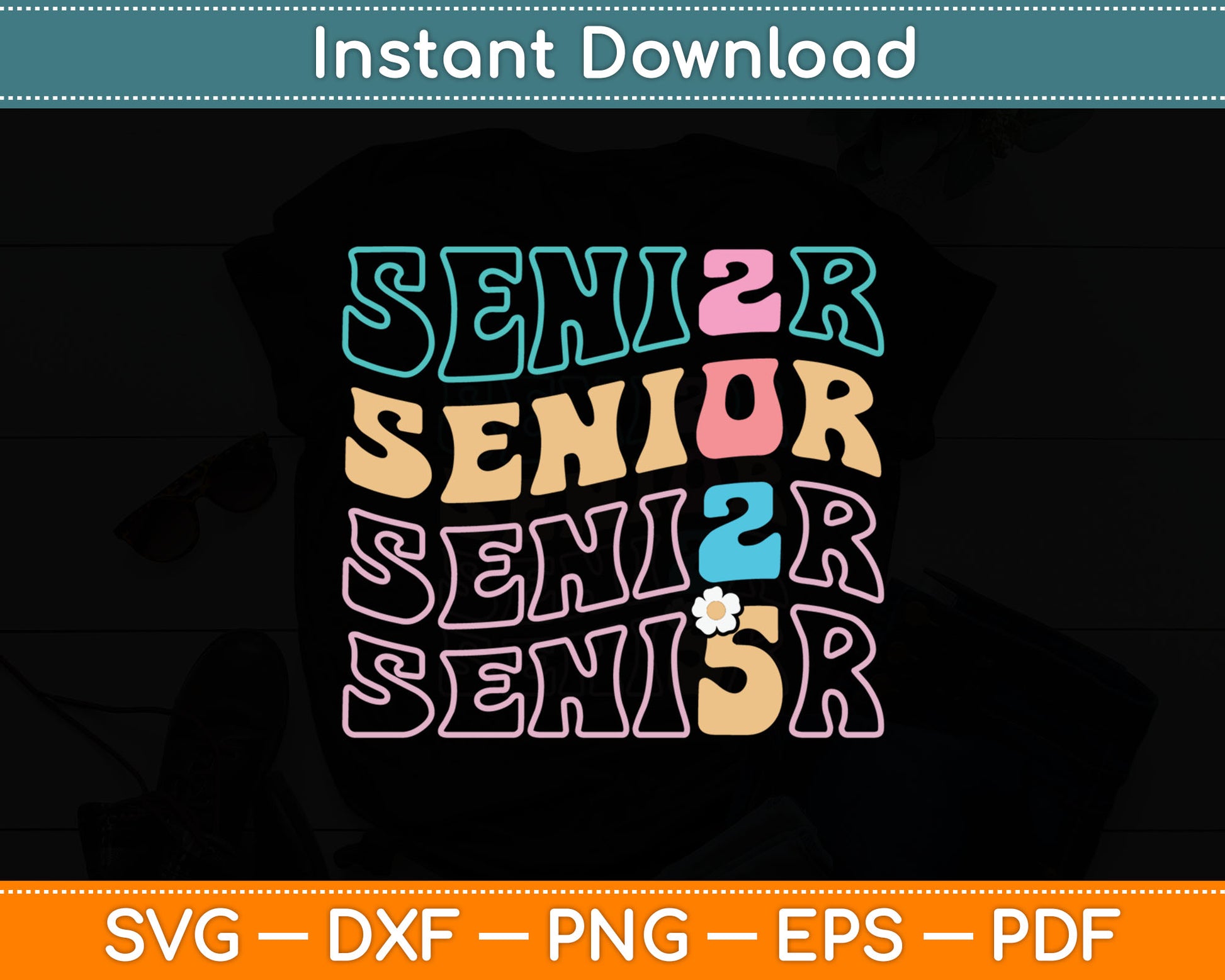 Senior 2025 Graduation Class of 2025 Senior Graduate Groovy Svg Digital Cutting File