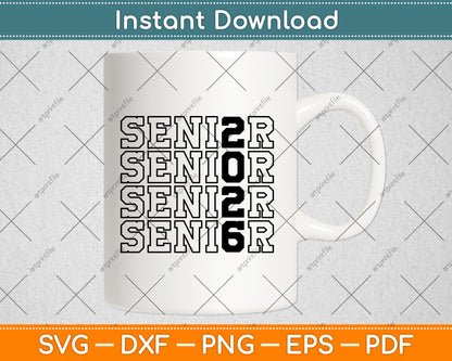 Senior 2026 Graduation Svg Digital Cutting File