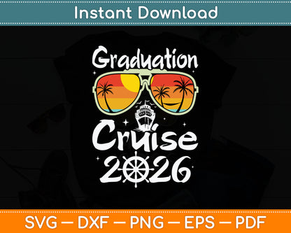 Senior Graduation Trip Cruise 2026 Retro Ship Party Cruise Svg Digital Cutting File