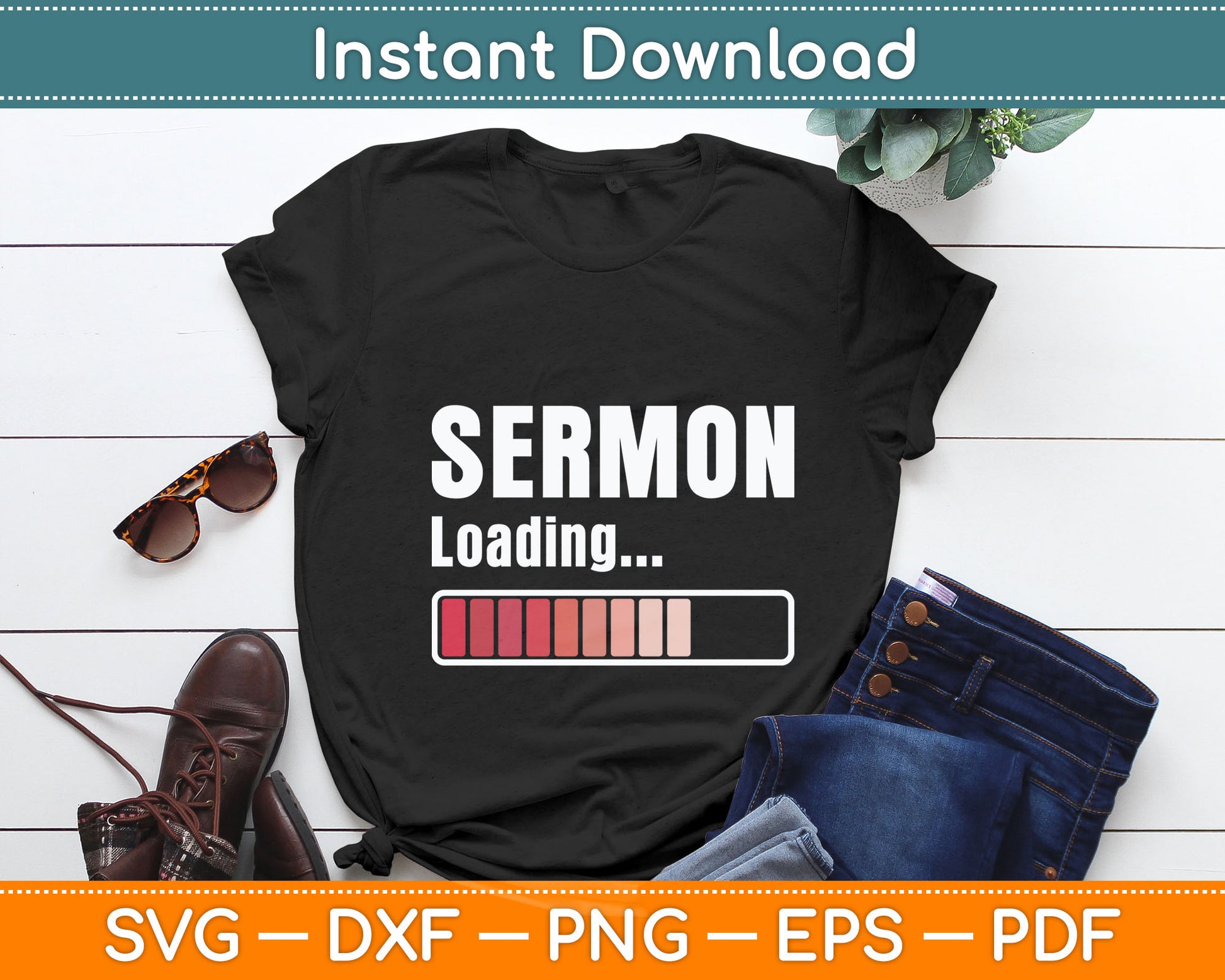 Sermon Loading - Funny Pastor Preacher Minister Clergy Svg Digital Cutting File
