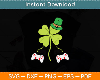 Shamrock Video Game Controller St Patricks Day Svg Digital Cutting File