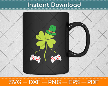 Shamrock Video Game Controller St Patricks Day Svg Digital Cutting File