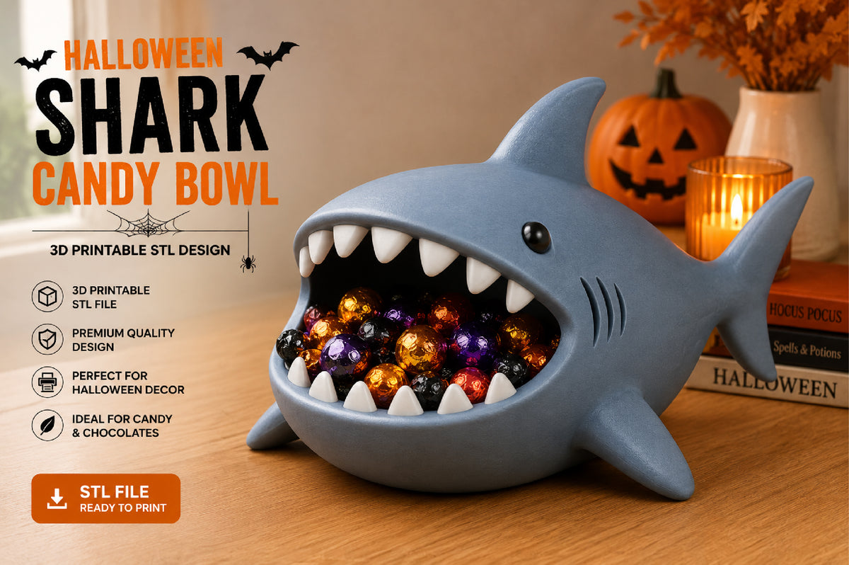 Shark Candy Bowl 3D STL File