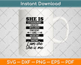 She Is Extraordinary Creative Intelligent Confident Kind Svg Design Digital Cutting File