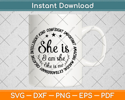She Is Extraordinary Creative Intelligent Confident Kind Svg Png Dxf Digital Cutting File