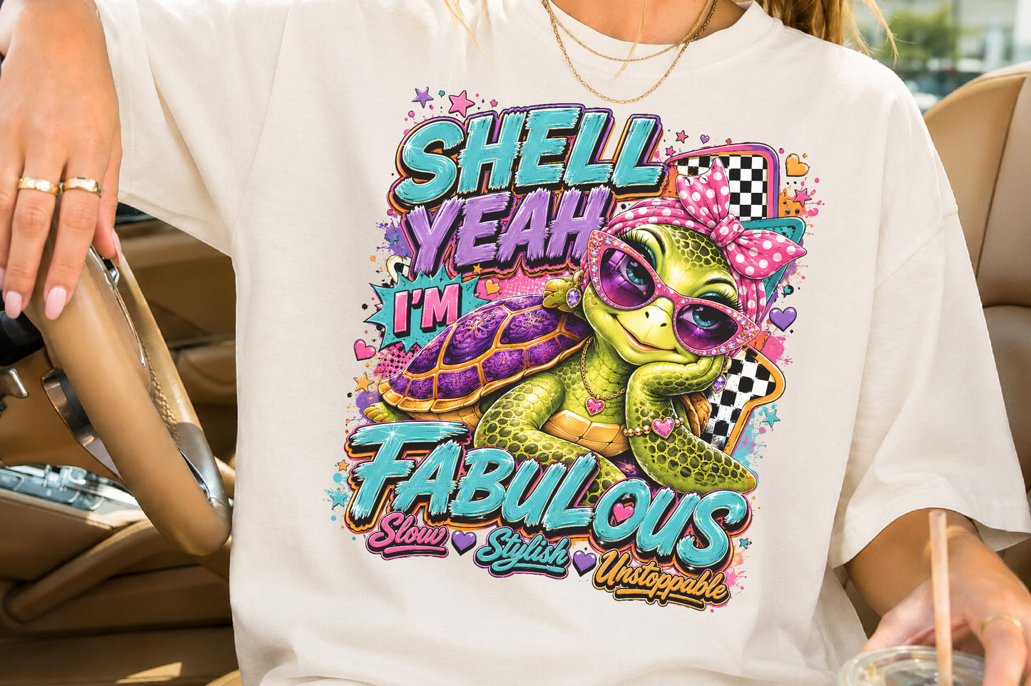 Shell Yeah I'm Fabulous PNG Cute Sea Turtle Sassy Sublimation