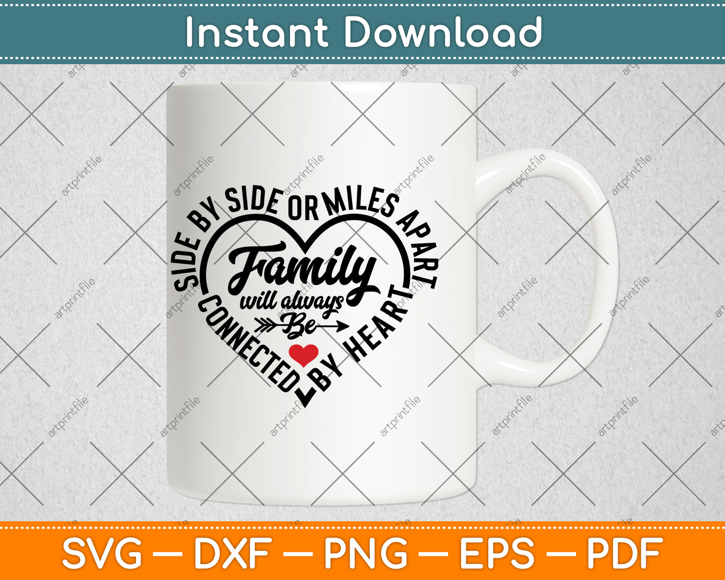Side By Side Or Miles Apart Sisters Will Always Be Connected By Heart Svg Cutting File
