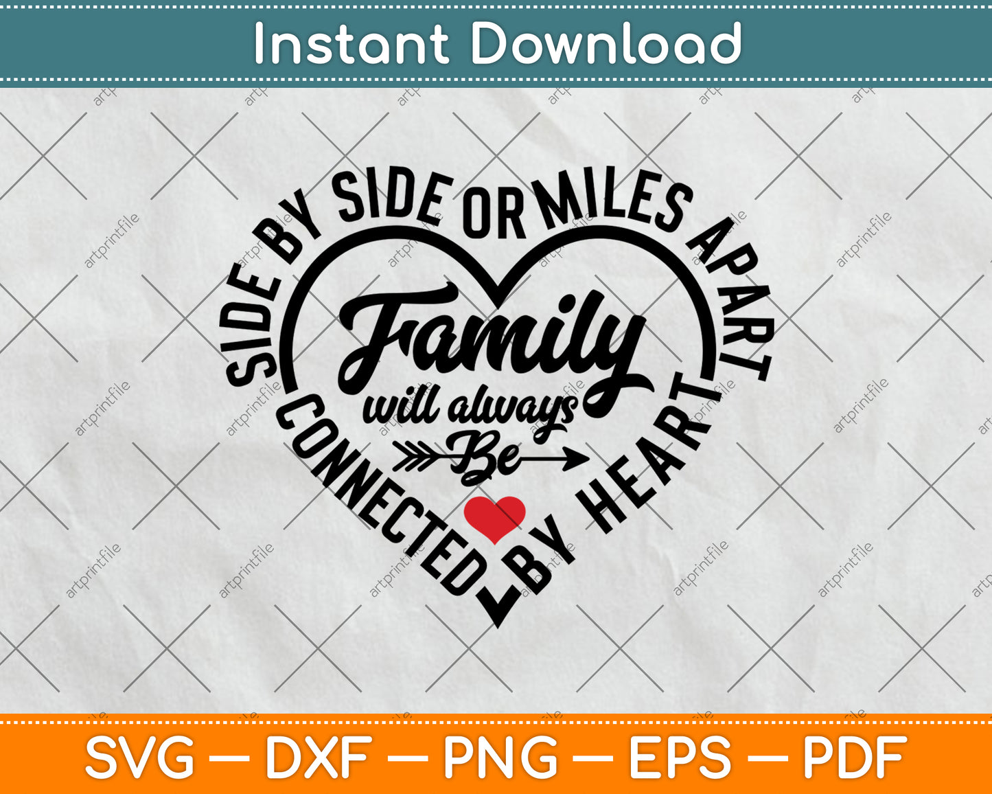 Side By Side Or Miles Apart Sisters Will Always Be Connected By Heart Svg Cutting File