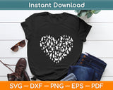 Silhouette Heart Penguins Svg Digital Cutting File