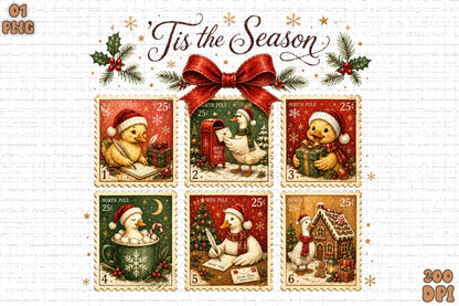 Silly Goose Christmas Stamps PNG