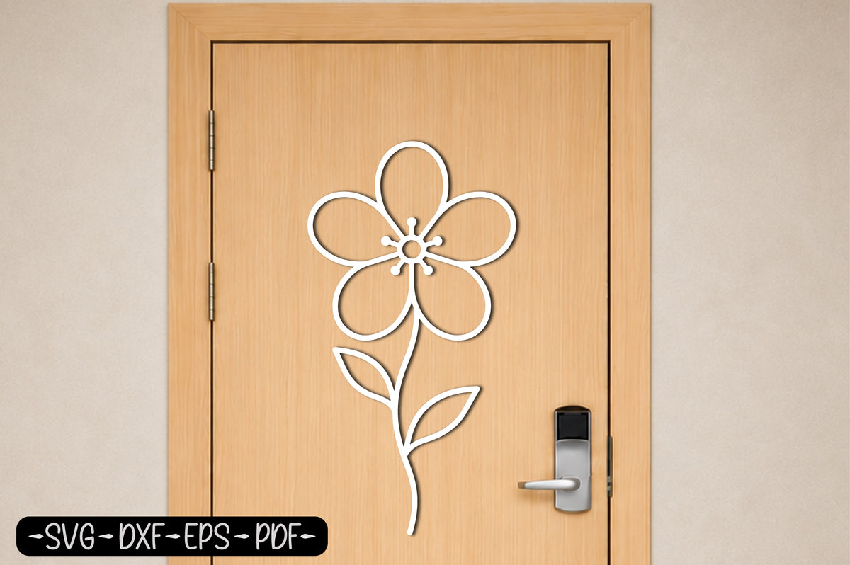Simple Flower Laser Cut SVG | Floral Wall Art Cut File