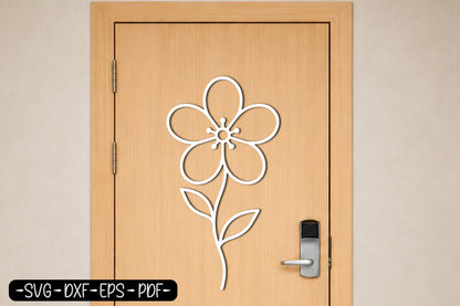 Simple Flower Laser Cut SVG | Floral Wall Art Cut File