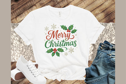 Merry Christmas Holly Watercolor PNG