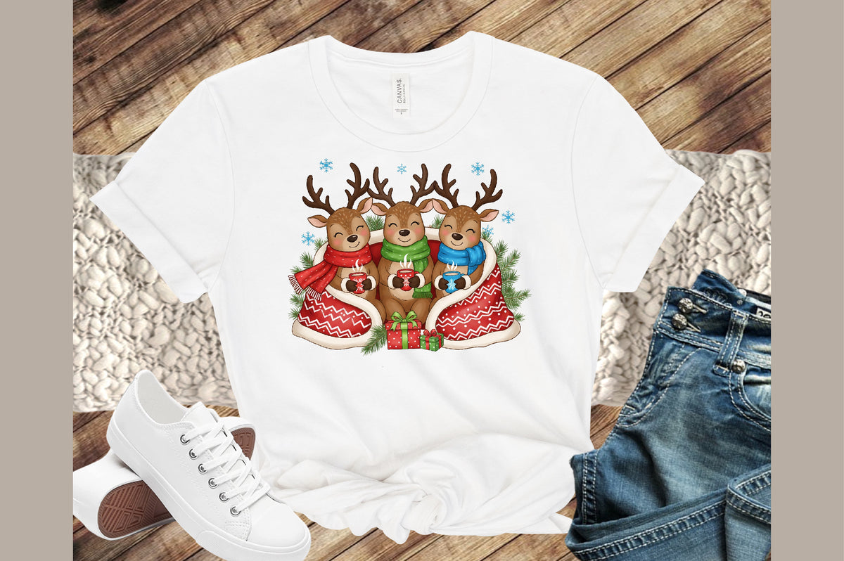 Cute Christmas Reindeer Cocoa PNG