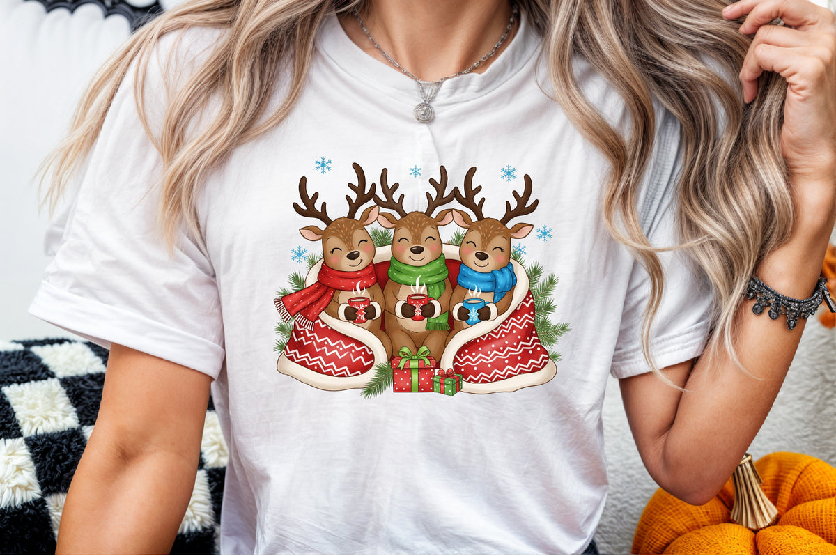 Cute Christmas Reindeer Cocoa PNG