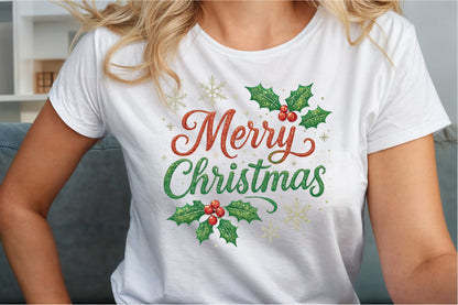 Merry Christmas Holly Watercolor PNG