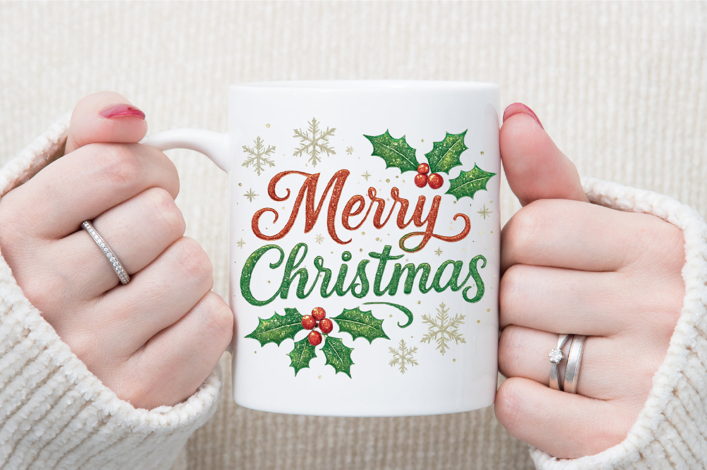 Merry Christmas Holly Watercolor PNG