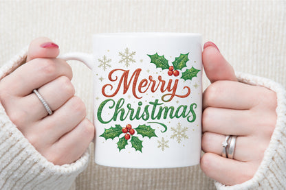 Merry Christmas Holly Watercolor PNG
