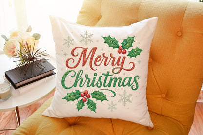 Merry Christmas Holly Watercolor PNG