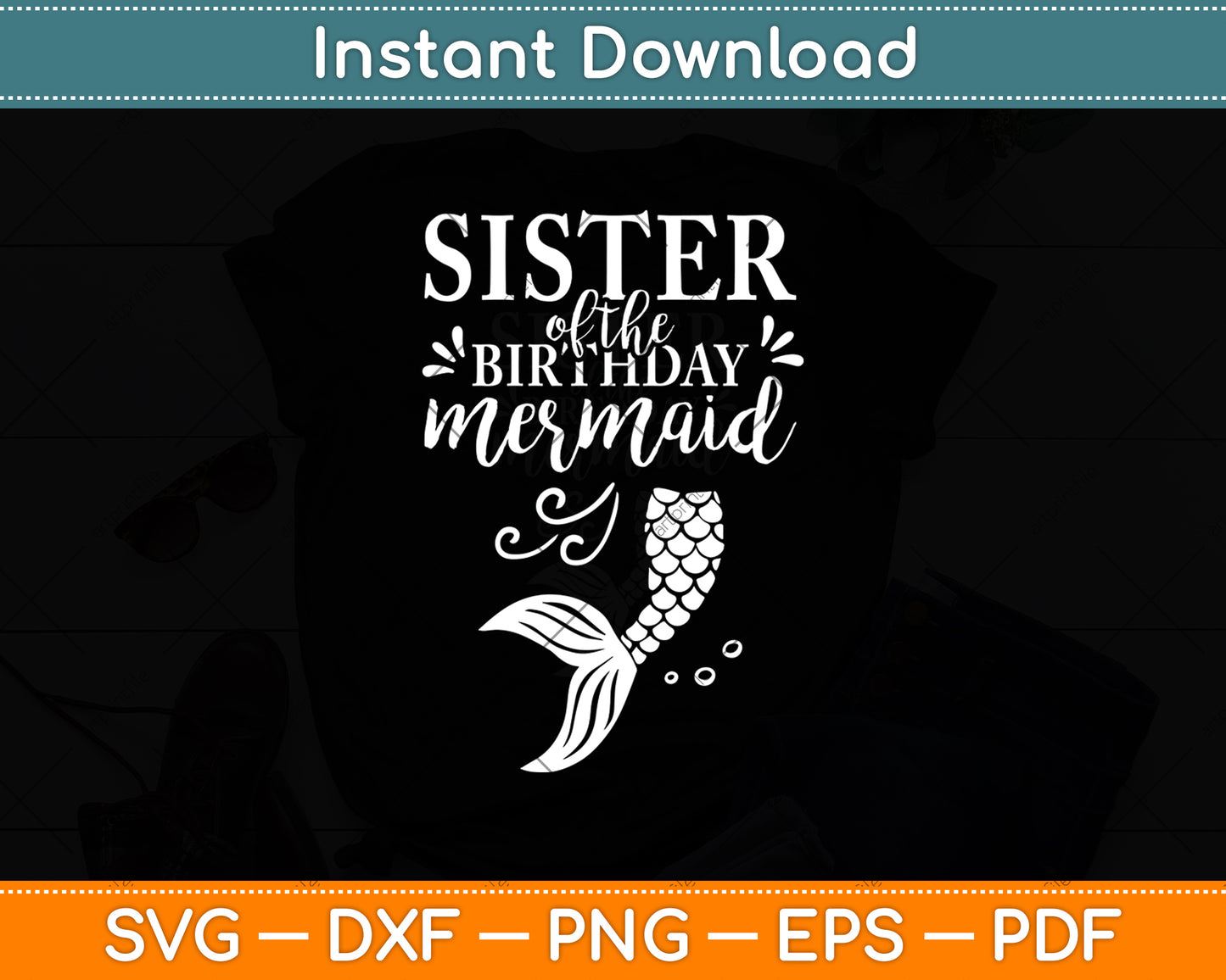 Sister Of The Birthday Mermaid Matching Family Svg Digital Cutting File
