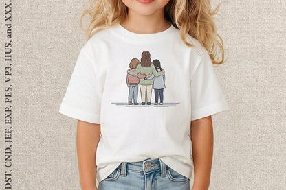 Sisters Embroidery Design – Cute Sister Machine Embroidery Pattern, Best Sister Embroidery Design
