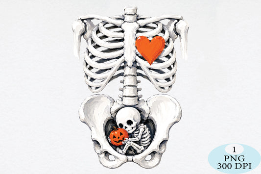 Skeleton Halloween Pregnancy PNG