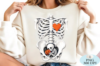 Skeleton Halloween Pregnancy PNG
