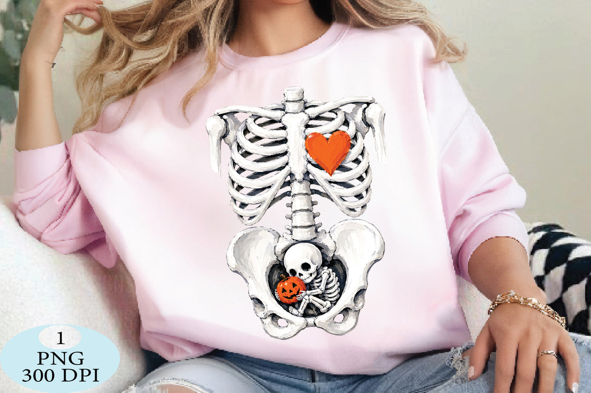 Skeleton Halloween Pregnancy PNG