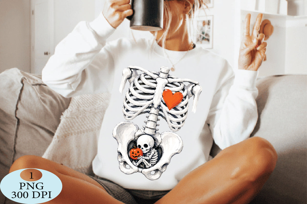 Skeleton Halloween Pregnancy PNG