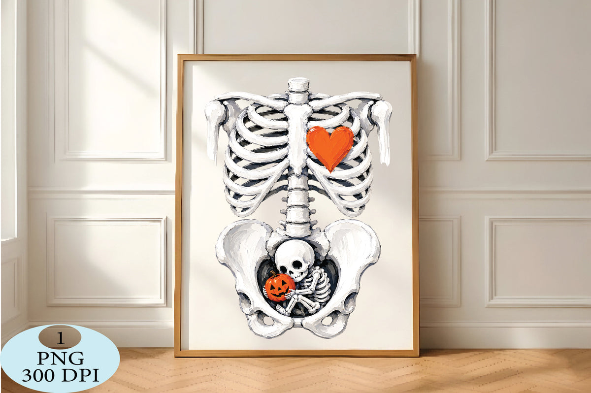 Skeleton Halloween Pregnancy PNG