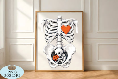 Skeleton Halloween Pregnancy PNG