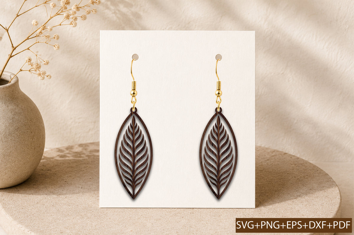 Skeleton Leaf Earrings SVG