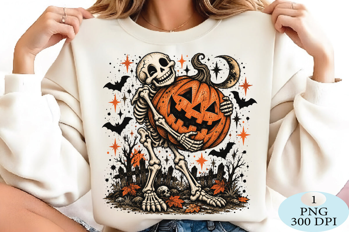 Skeleton Pumpkin Halloween Spooky PNG