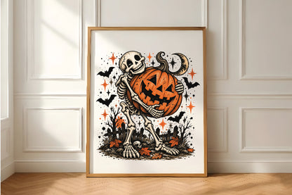 Skeleton Pumpkin Halloween Spooky PNG
